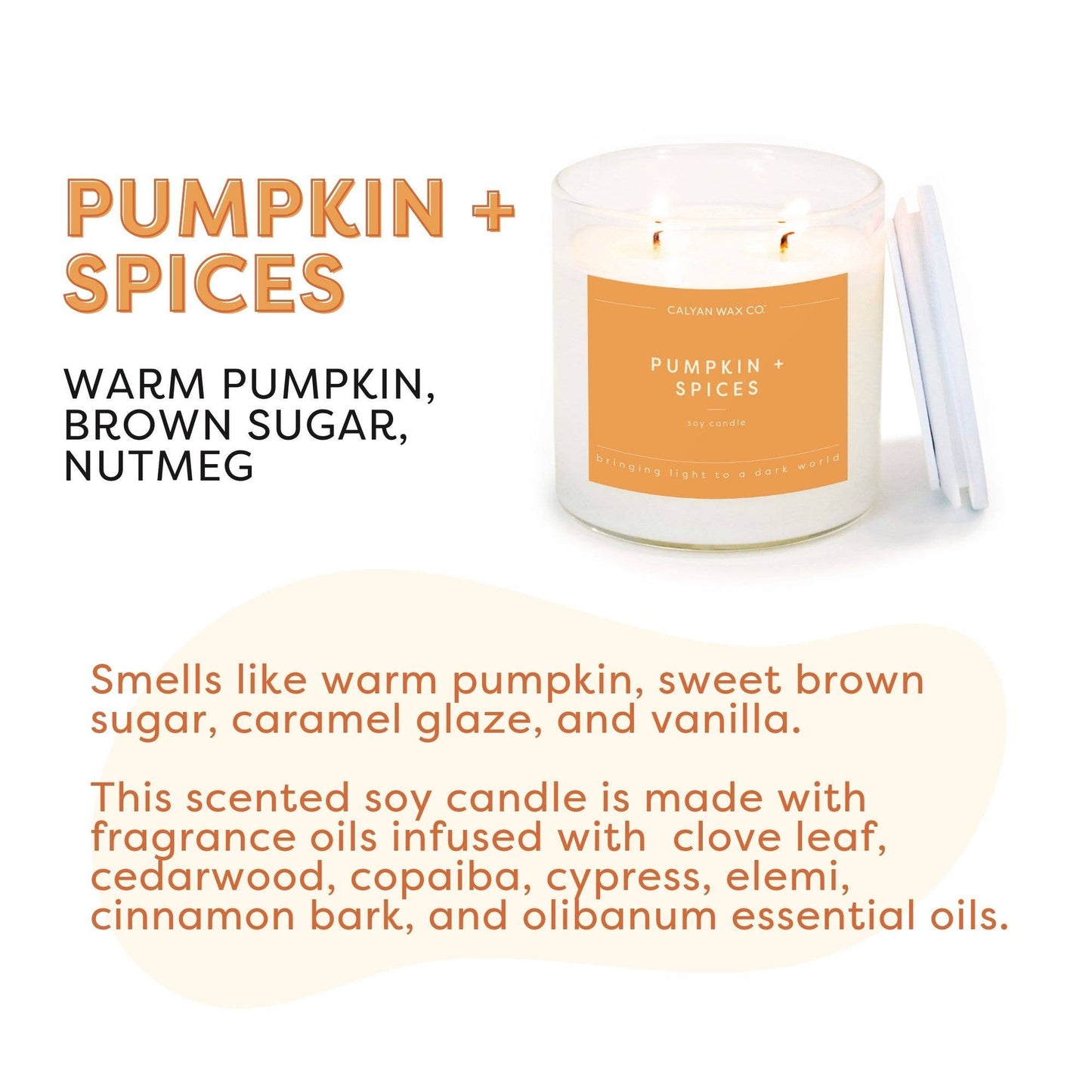 Pumpkin + Spices - Clear Glass Tumbler Soy Candle