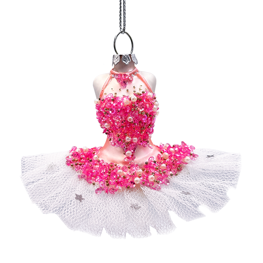 Classic Ballerina Dress Handcrafted Glass Ornament