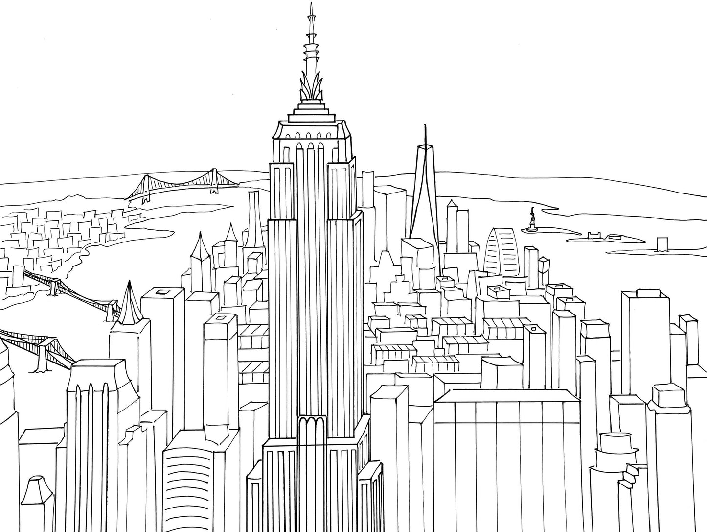 Color New York City coloring book