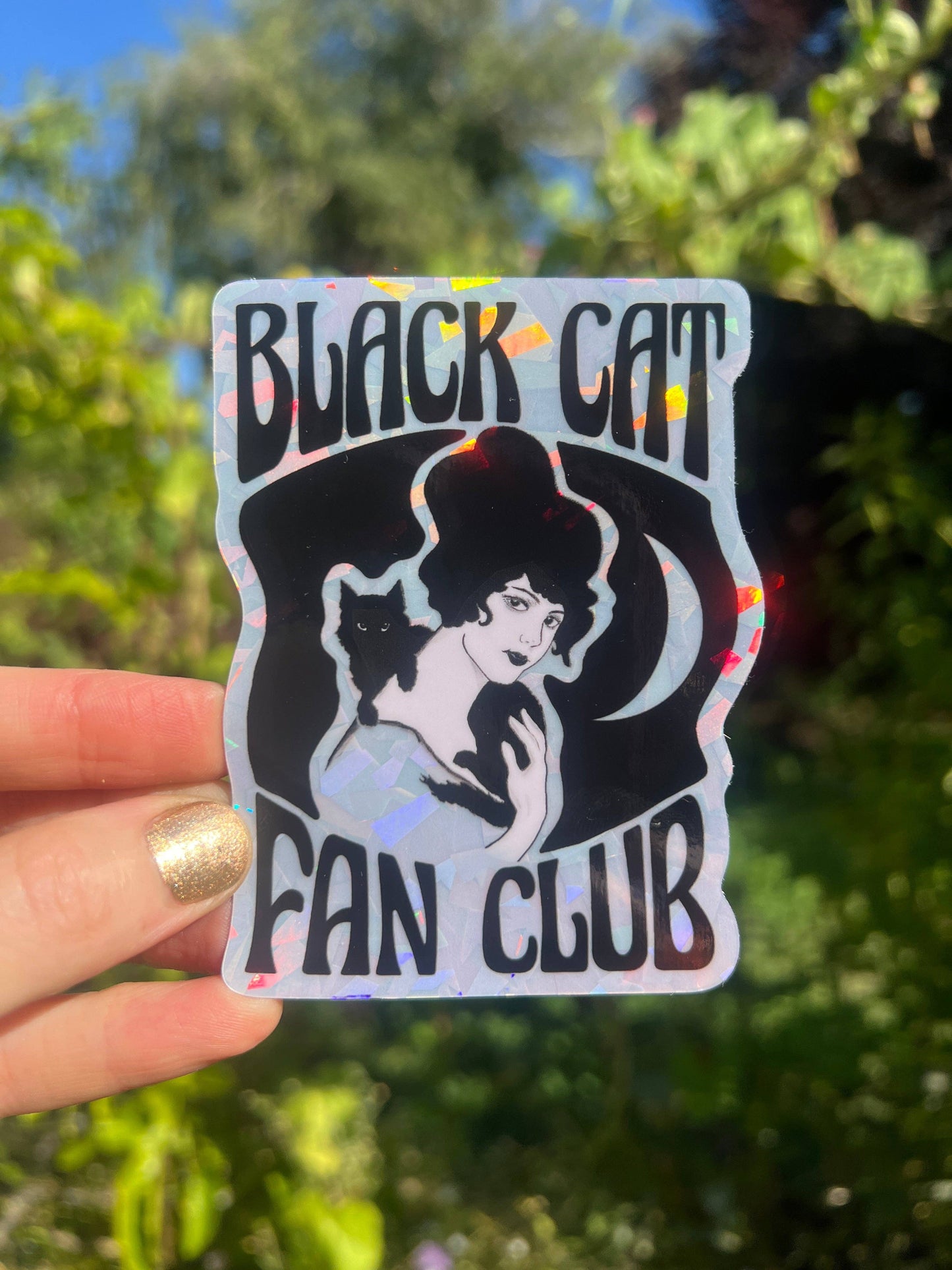 Black Cat Fan Club 3 Inch Holographic Sticker