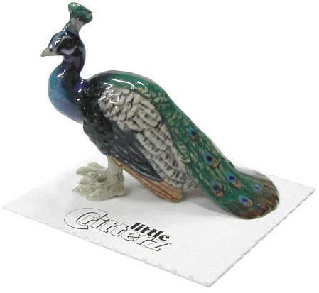 Little Critterz - Shimmer Peacock Porcelain Miniature