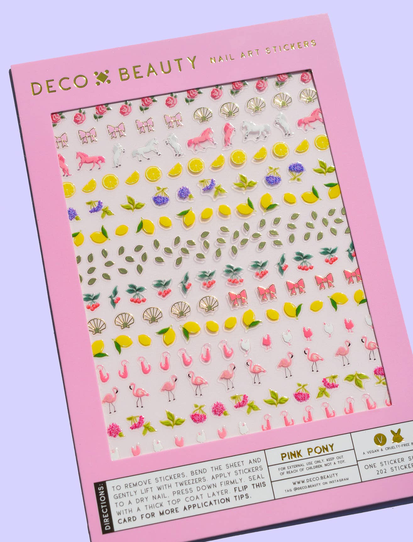 Deco Beauty - Nail Art Stickers - Pink Pony