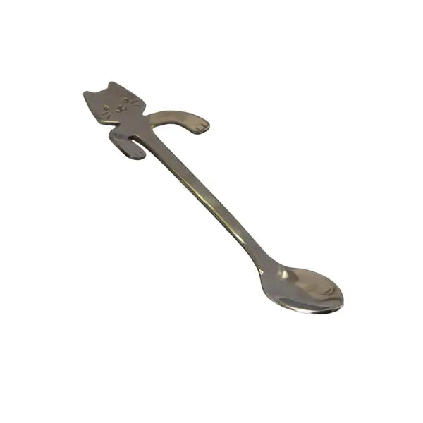 Urban Tokyo - Cat Hanging 4.5"L Tea Spoon Silver