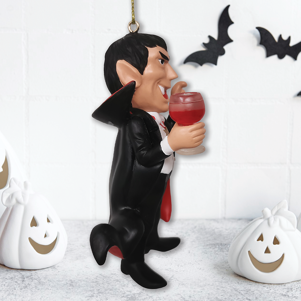 Dracula Vampire Christmas Ornament, Resin Halloween Decor