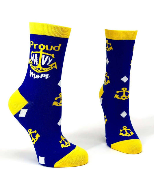 Fabdaz - Proud NAVY Mom Women's Crew Socks