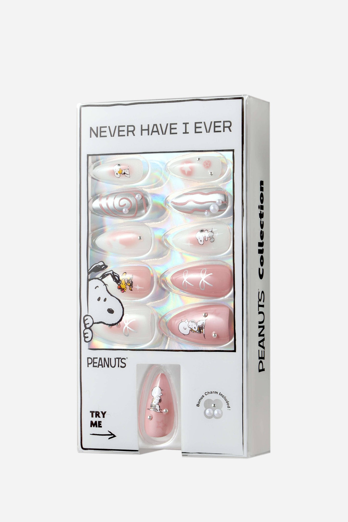 SWIRLS OF SNOOPY -  ALMOND PRESS-ON NAILS