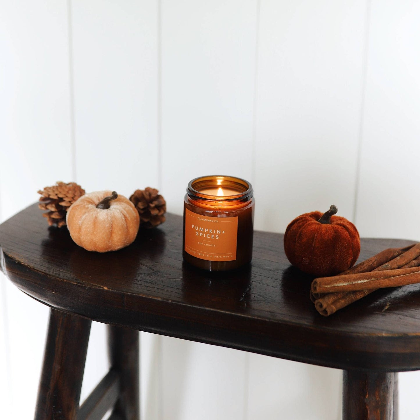 Pumpkin + Spices - Mini Amber Jar Soy Candle