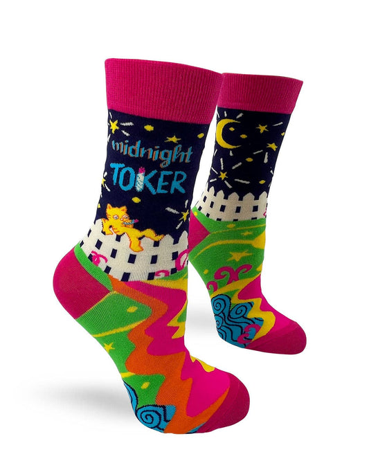 Midnight Toker Women's Novelty Crew Socks