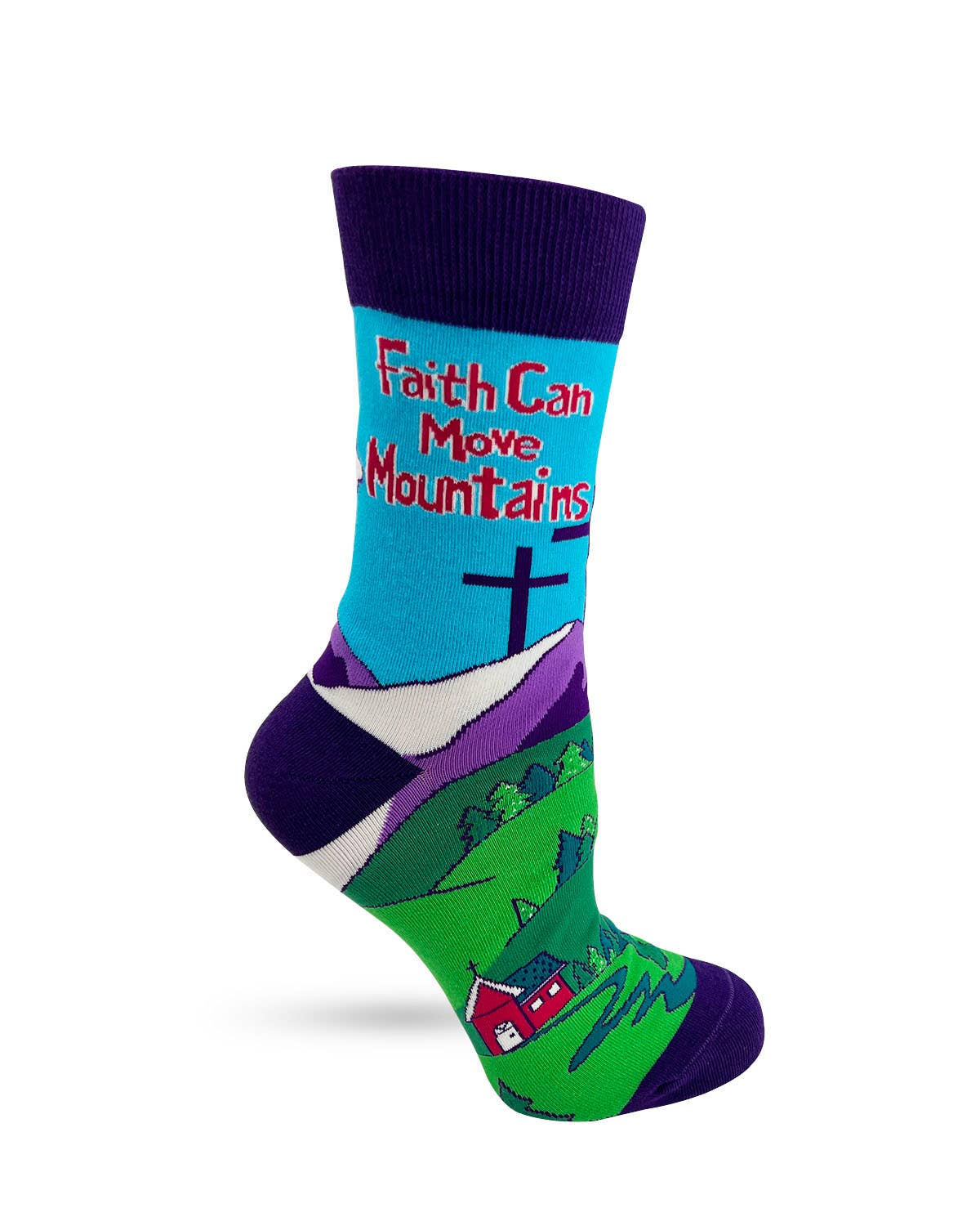 Faith Can Move Mountains Inspirational Women's Crew Socks