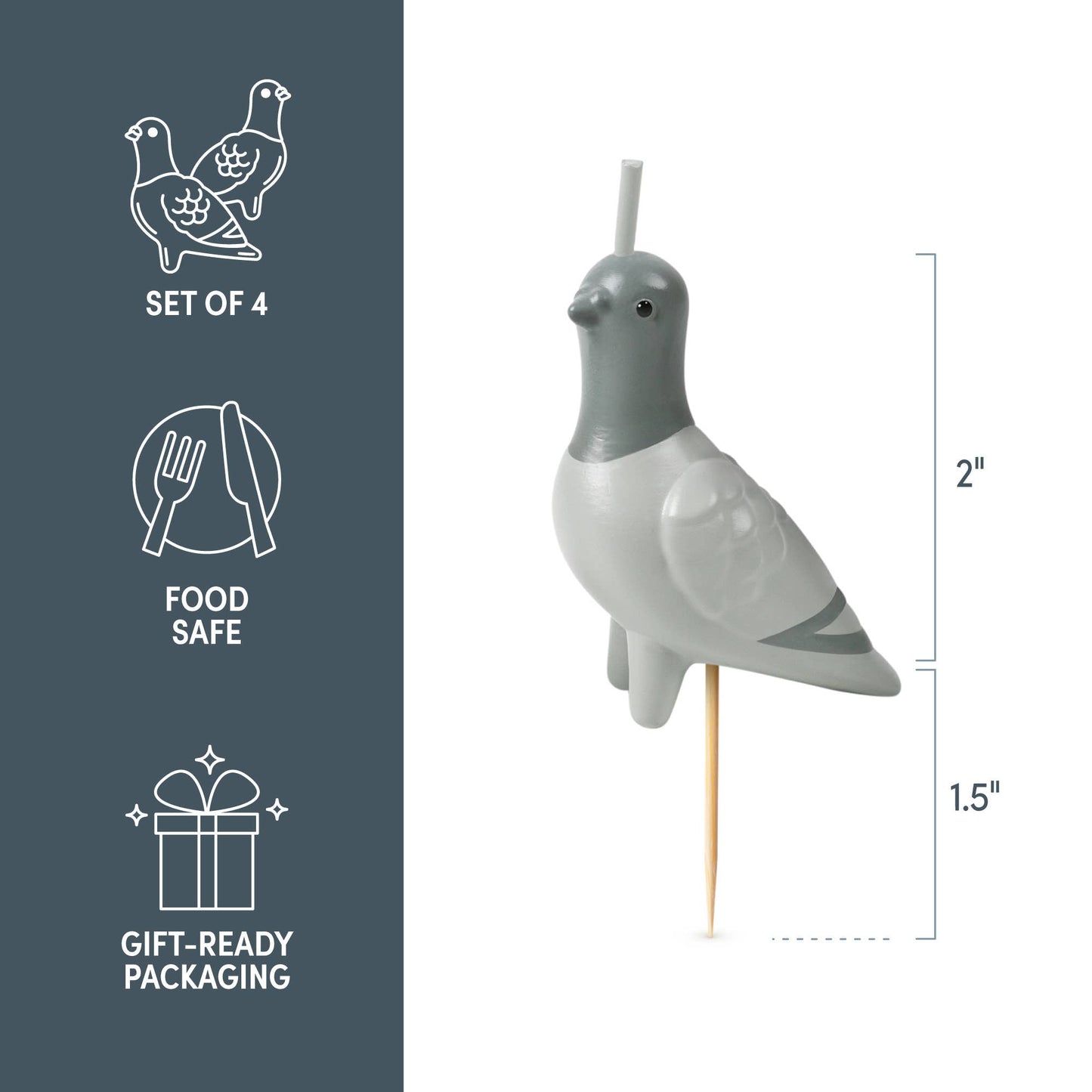 FLOCK PARTY Pigeon Candles - Set of 4