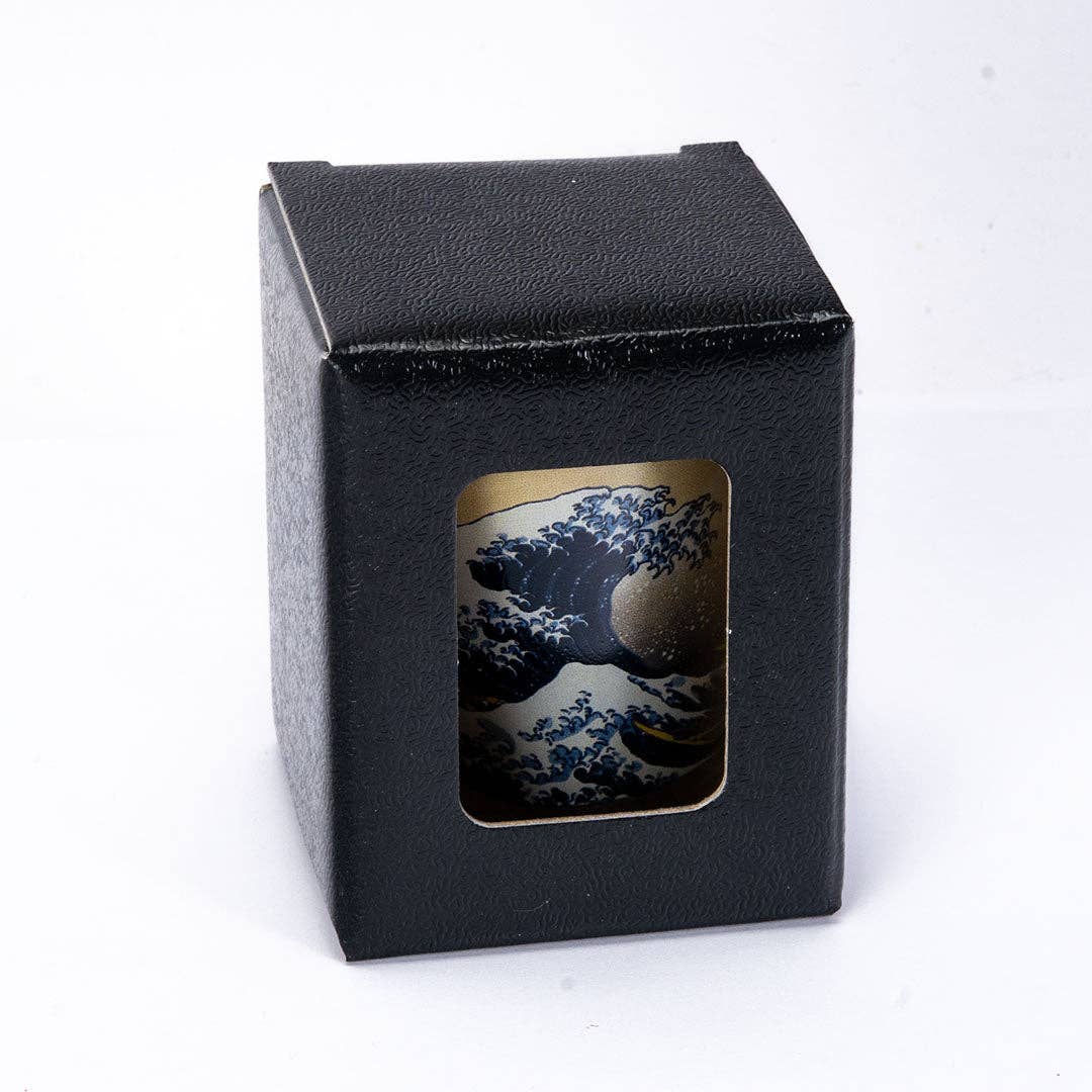 2oz 3"H Glass Sake Cup Shot Great Wave JP (1/100)
