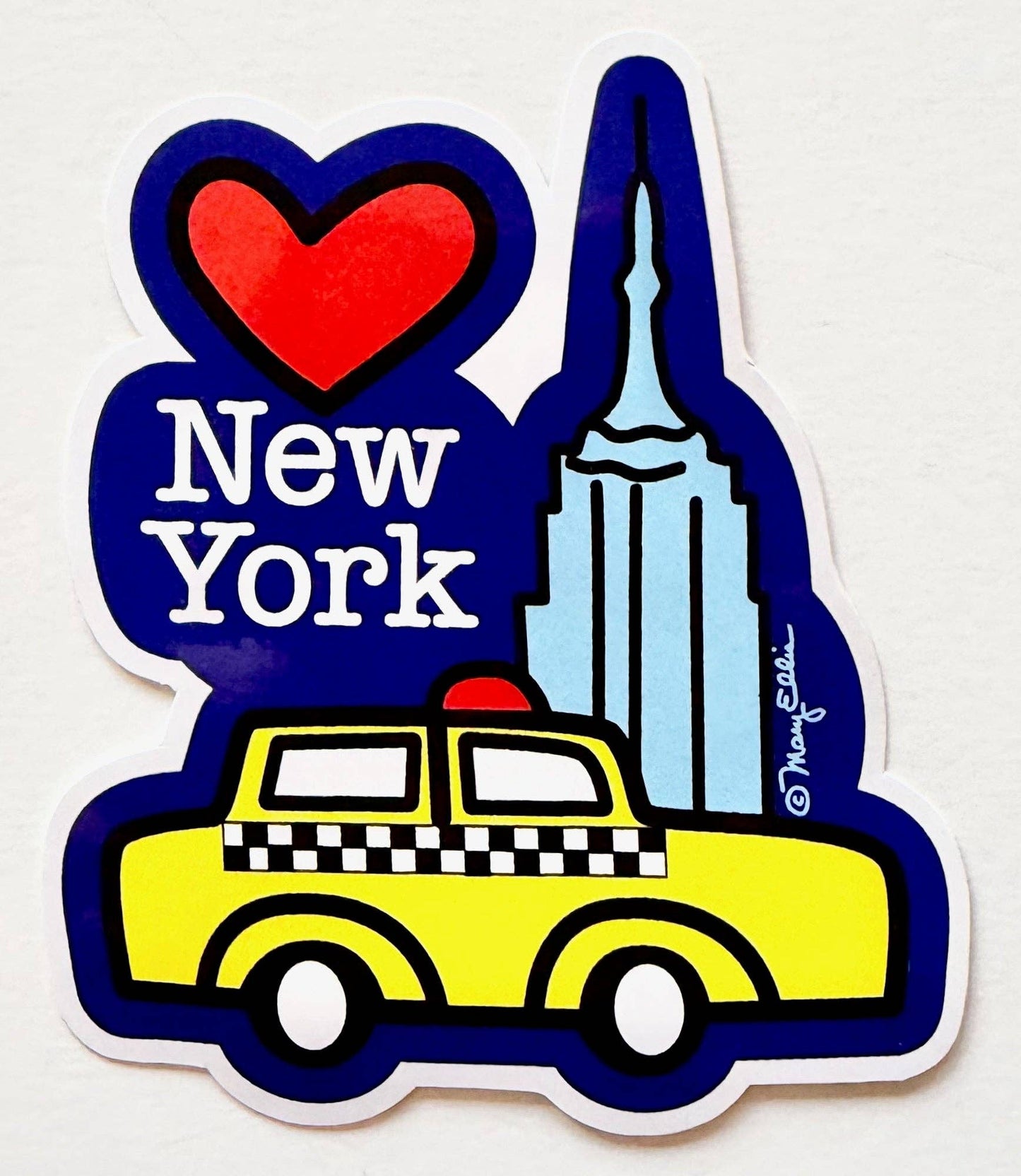 New York Taxi Heart Sticker | New York Souvenir Decal Gift
