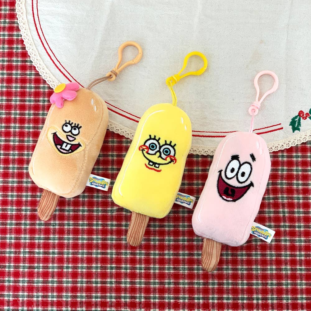 K_Wonderland - Sponge Bob Square pants Ice cream Key Chain Bag zipper Charm