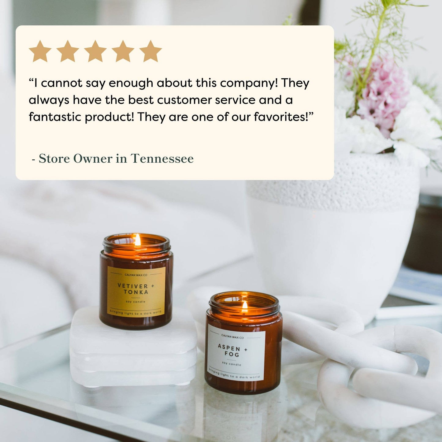 Aspen + Fog - Mini Amber Jar Soy Candle