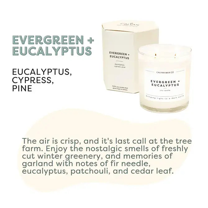 Evergreen + Eucalyptus - Glass Tumbler Soy Candle