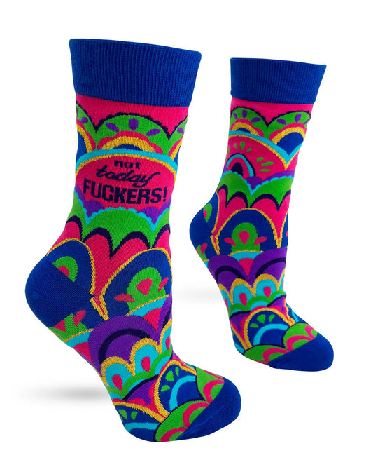 Not Today Fuckers Women's Novelty Crew Socks