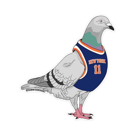 NY Basketball Pigeon Sticker