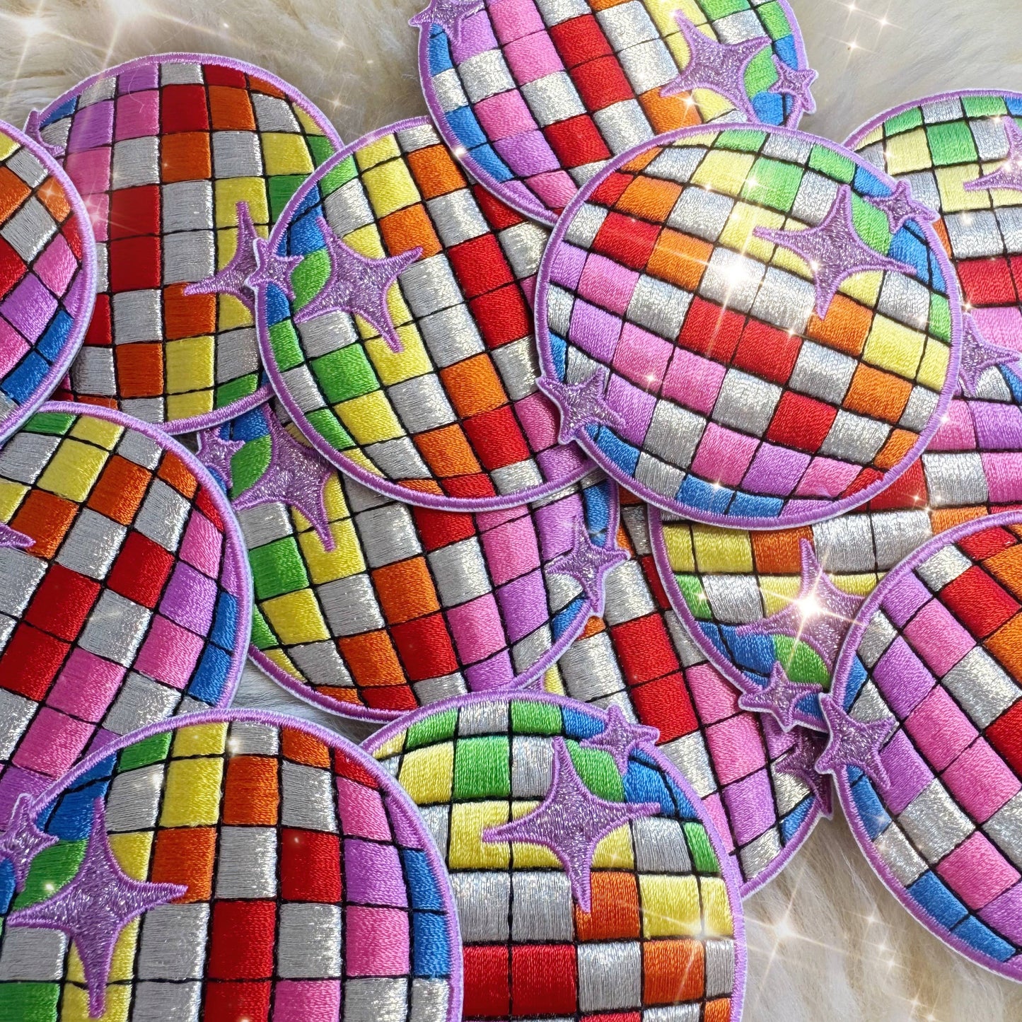 Wildflower + Co. - Rainbow Disco Ball Patch