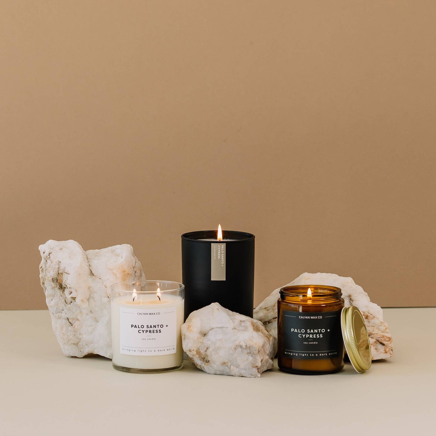 Palo Santo + Cypress - Glass Tumbler Soy Candle