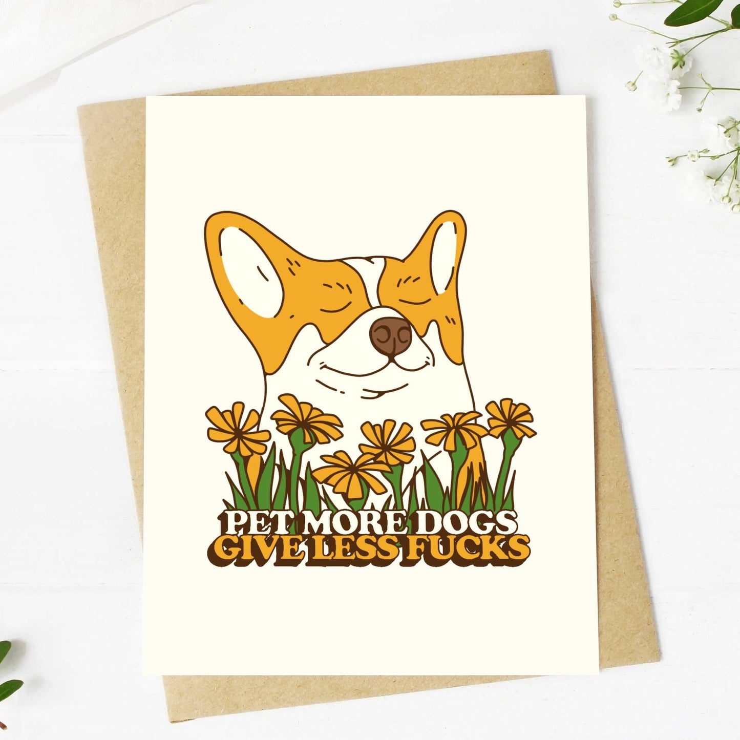 Big Moods - "Pet More Dogs - Give Less Fuc*s" Greeting Card