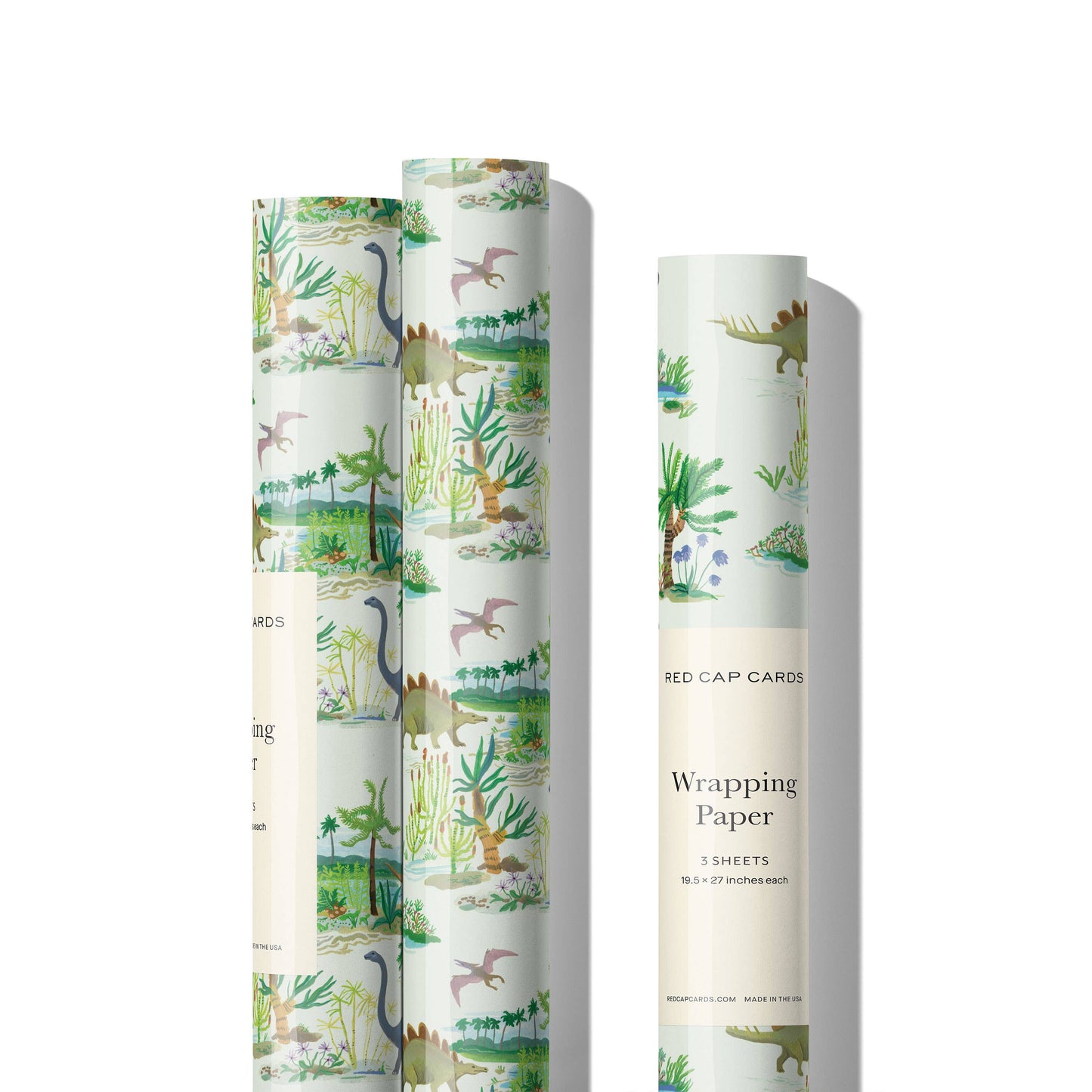Red Cap Cards - Dinosaurs wrapping paper