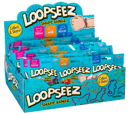 Loopseez Bands Asst 1, Wild Life, Sea Life & Glitter Shapes