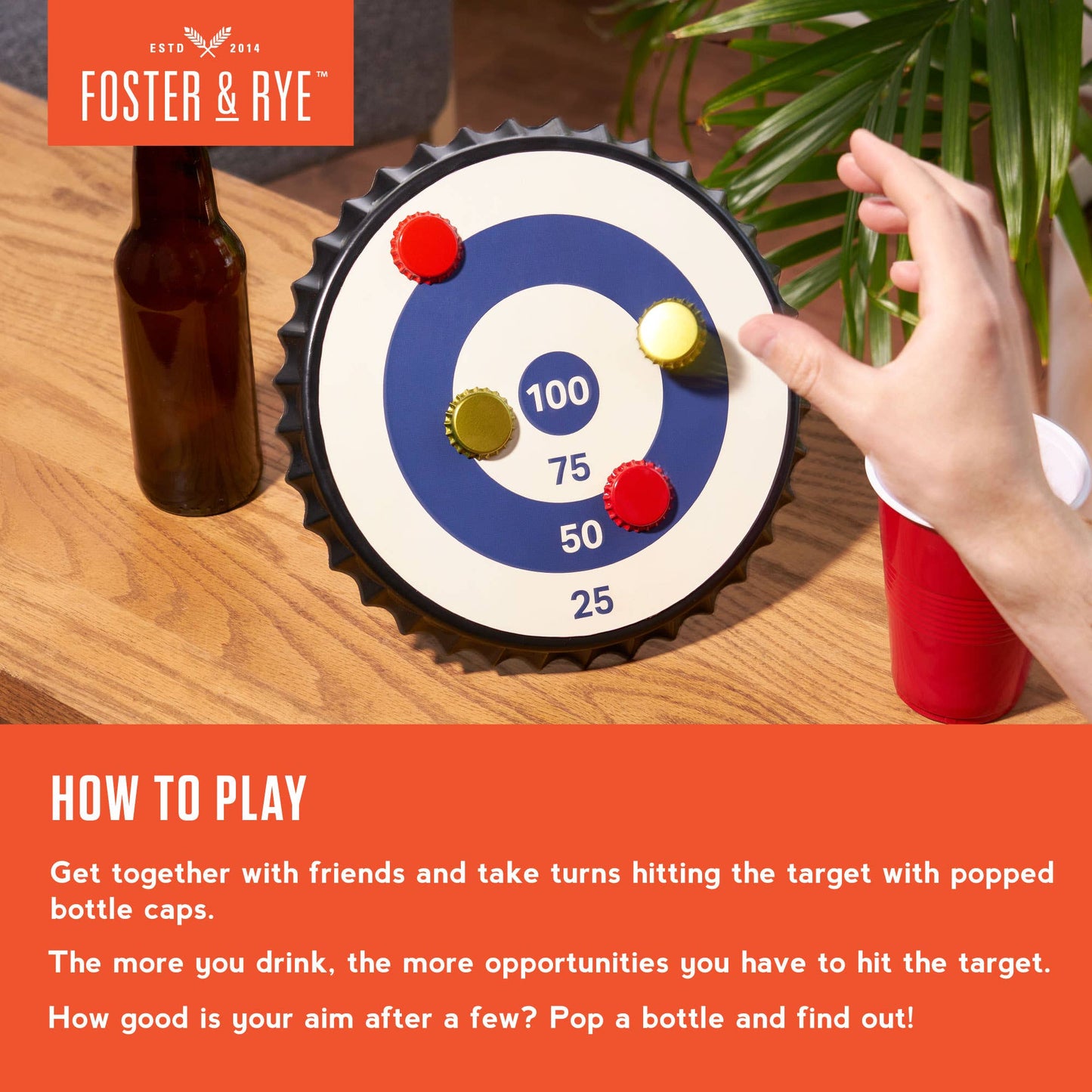 Bullseye Magnetic Bottle Cap Target Game