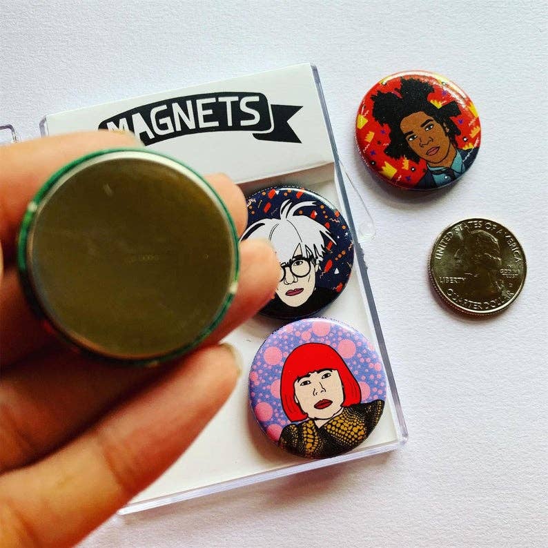 Artists Magnet Set - Andy Warhol, Frida Kahlo, Basquiat Art