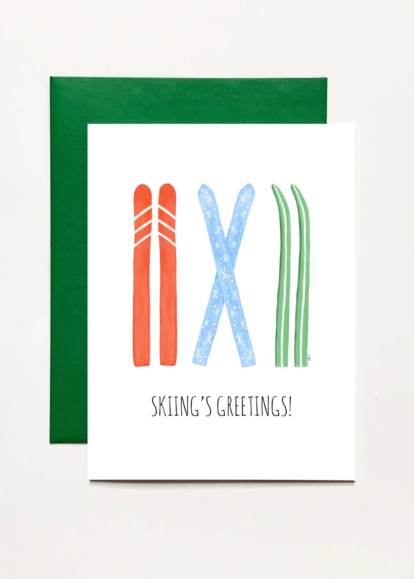 Skiing's Greetings  Greeting Card