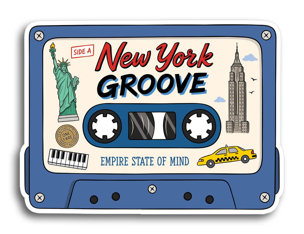 New York Groove Cassette Tape NYC Die Cut Sticker