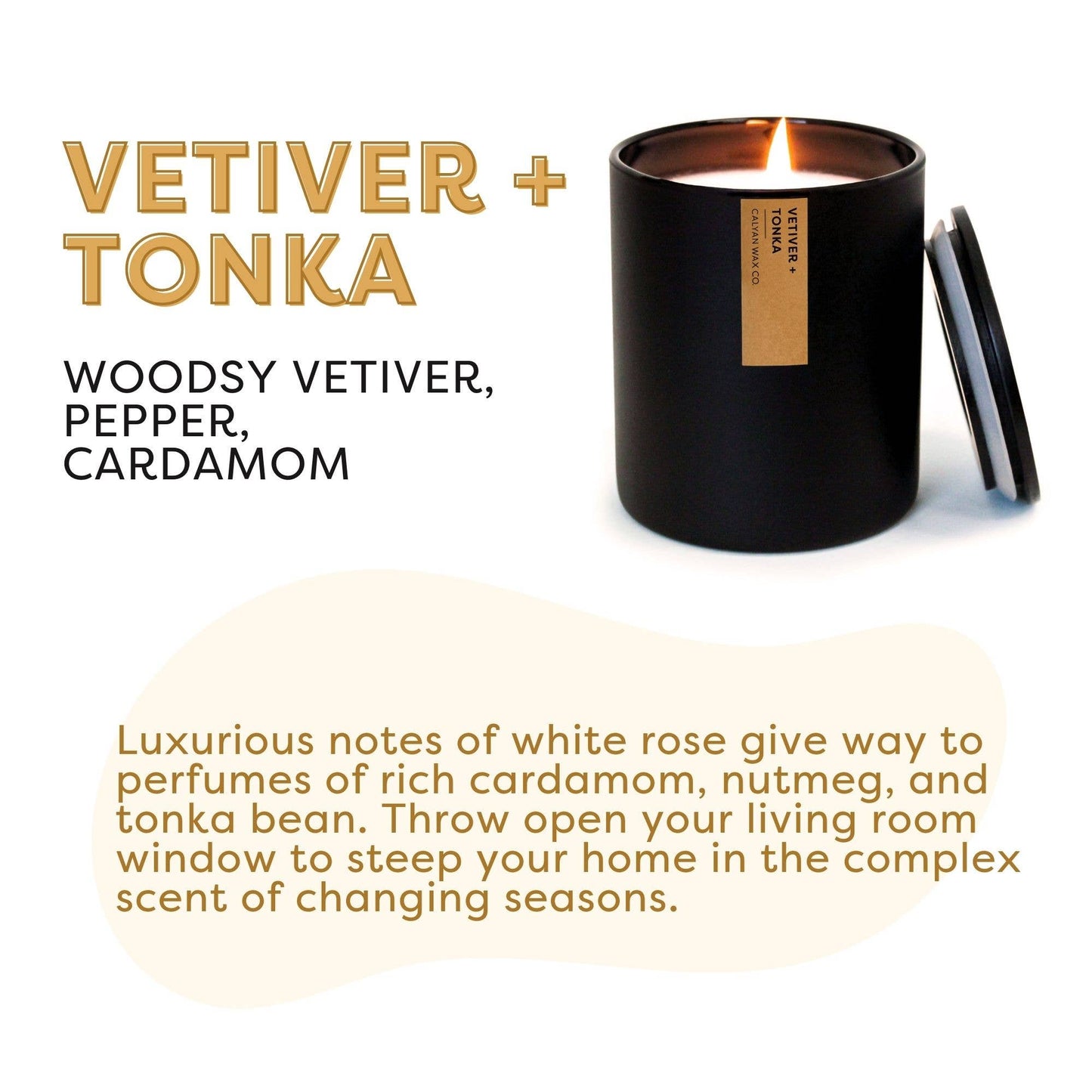 Calyan Wax Co. - Vetiver + Tonka - Matte Black Tumbler Soy Candle