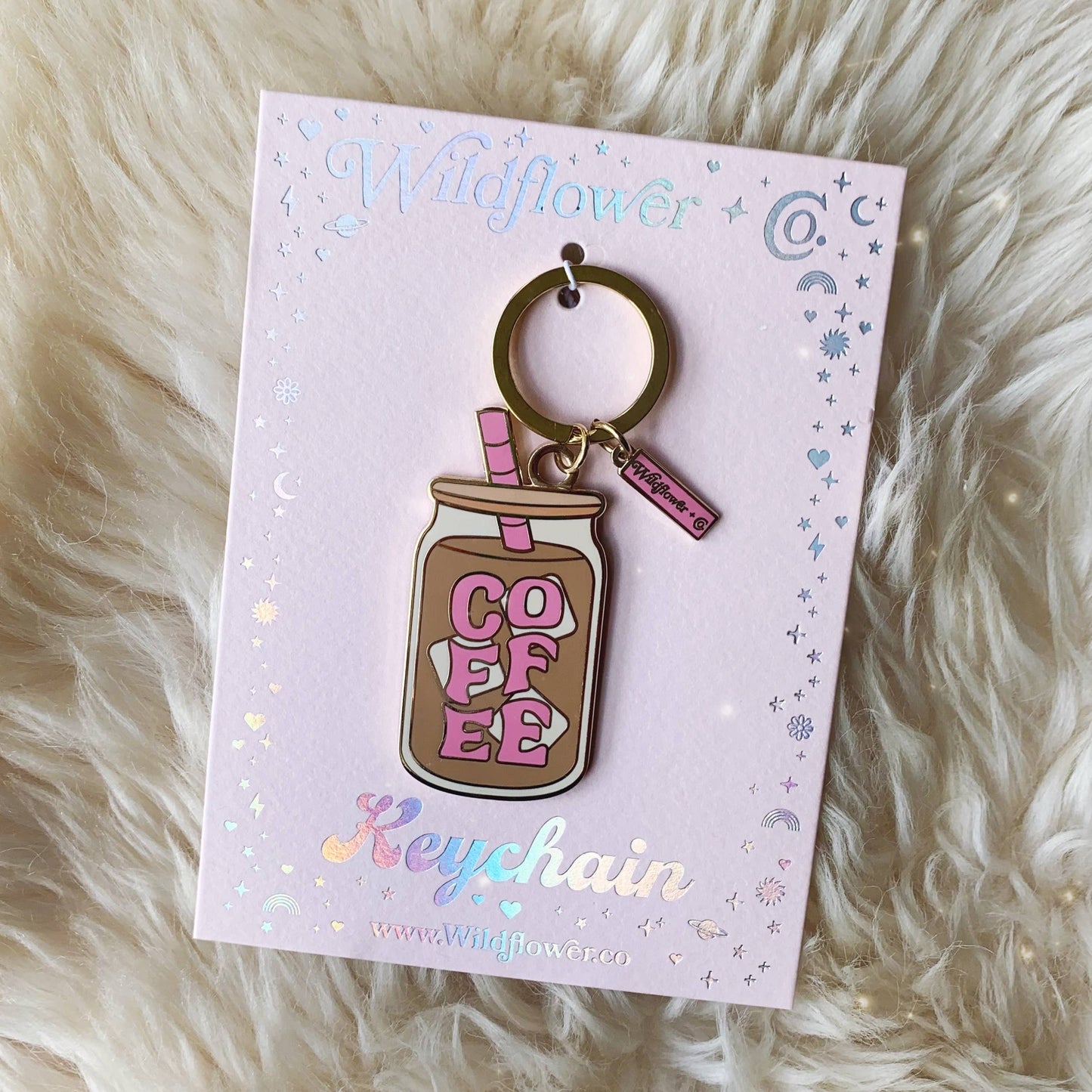 Wildflower + Co. - Coffee Enamel Keychain Stocking Stuffer