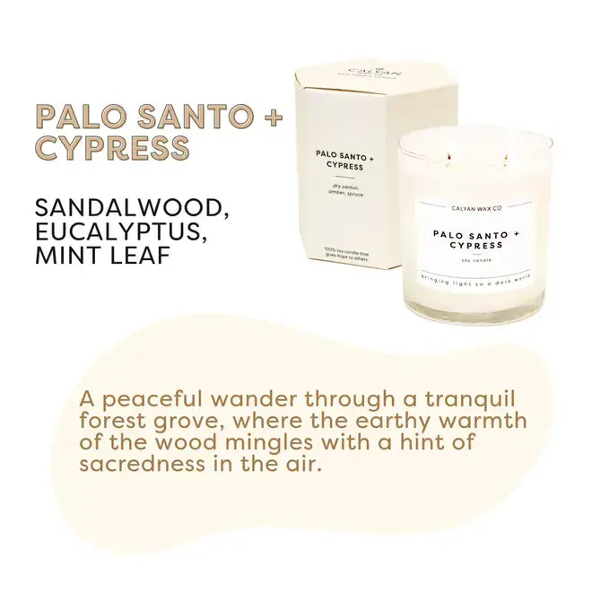 Palo Santo + Cypress - Glass Tumbler Soy Candle