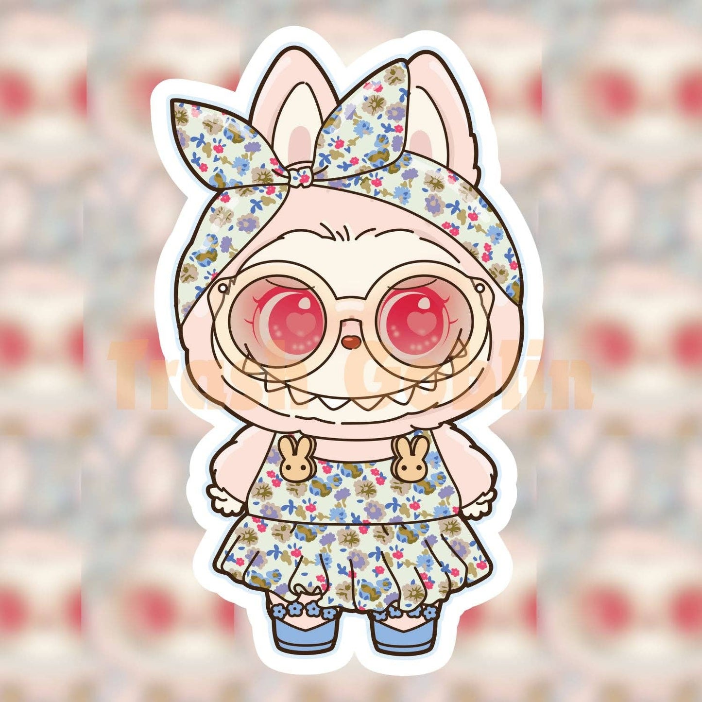 Trash Goblin - Flower Power Dress Labubu Vinyl Sticker