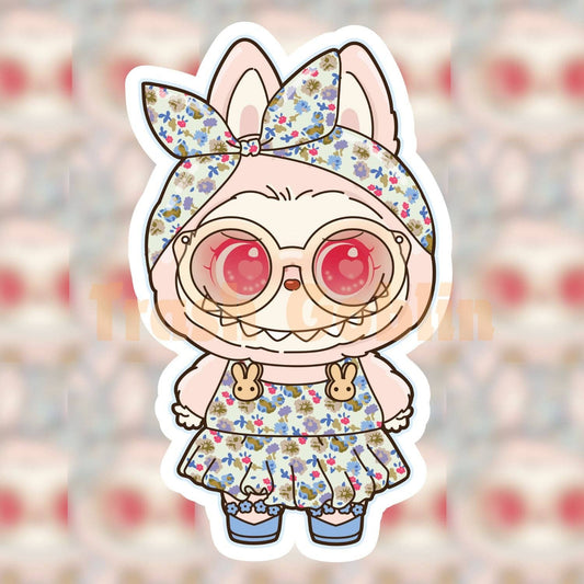 Trash Goblin - Flower Power Dress Labubu Vinyl Sticker