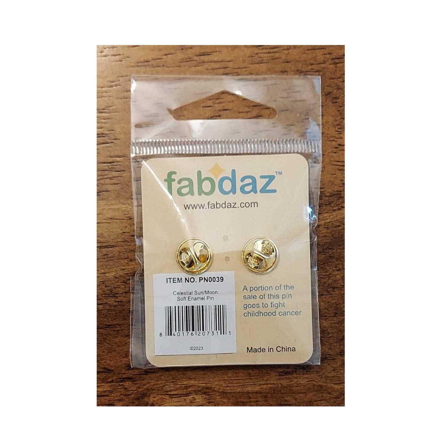 Fabdaz - Celestial Sun-Moon Enamel Pin with Metal Frame