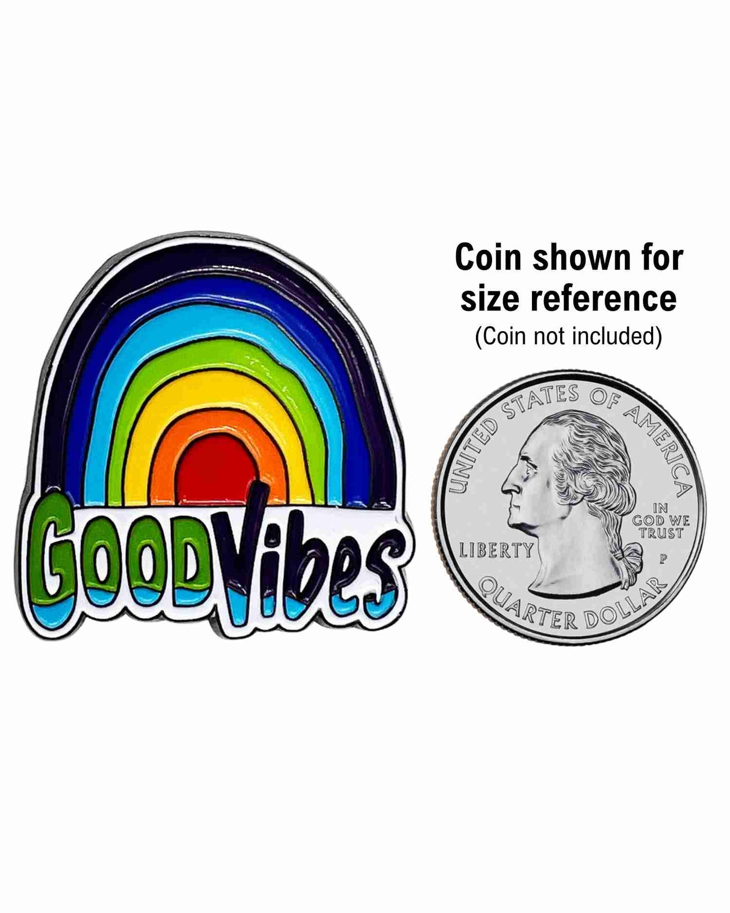 Good Vibes Enamel Pin with Metal Frame