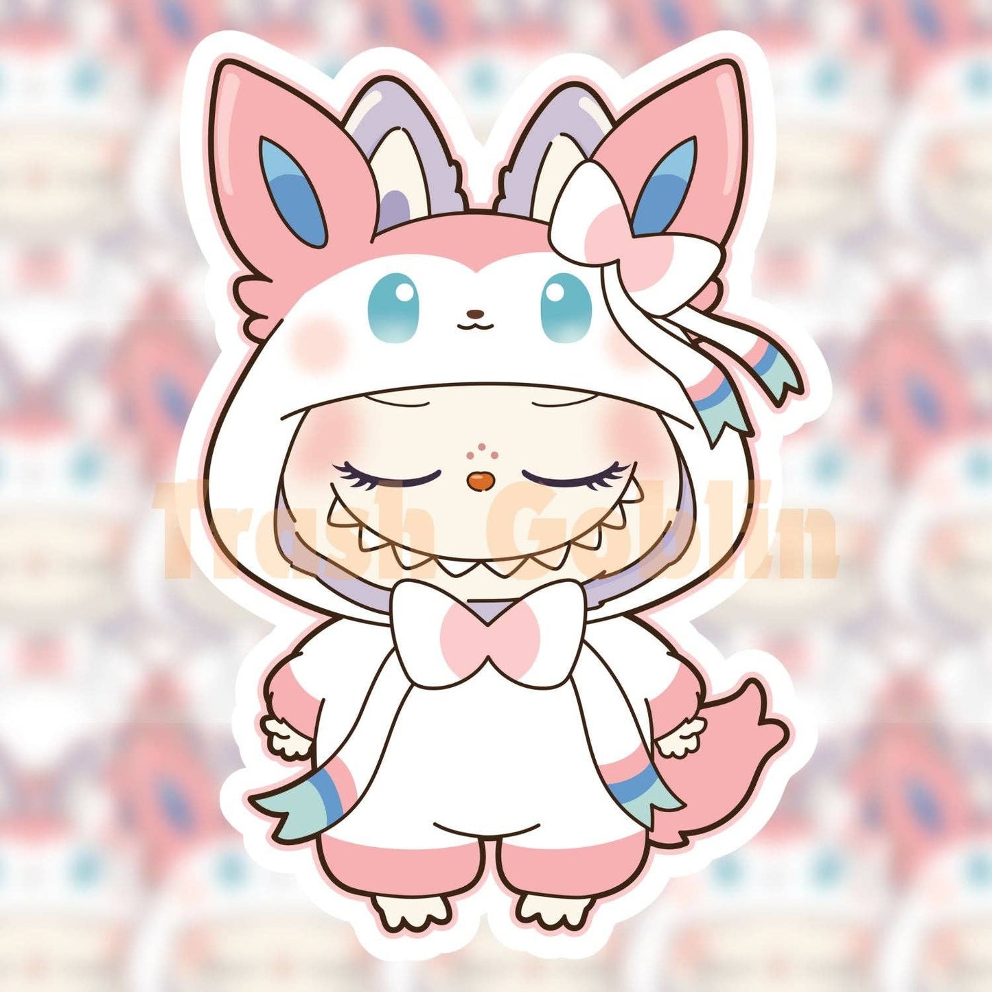 Trash Goblin - Sylveon Labubu Vinyl Sticker