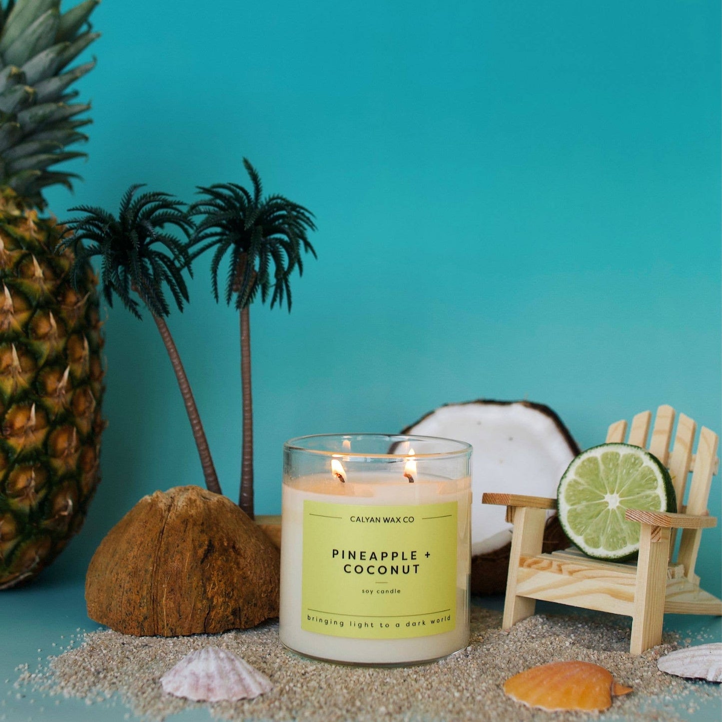 Calyan Wax Co. - Pineapple + Coconut - Clear Glass Tumbler Soy Candle