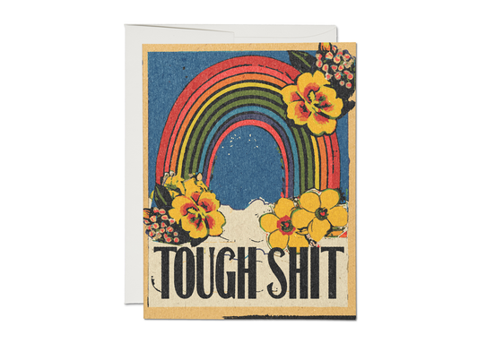 Red Cap Cards - Tough Shit encouragement greeting card
