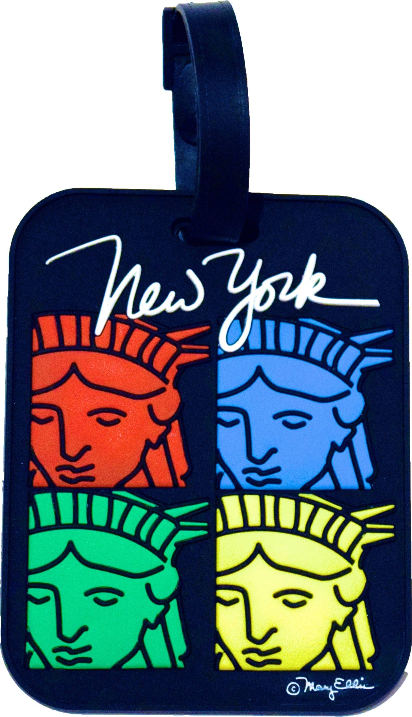 Mary Ellis - Statue of Liberty Faces 3-D Luggage Tag | New York Gift