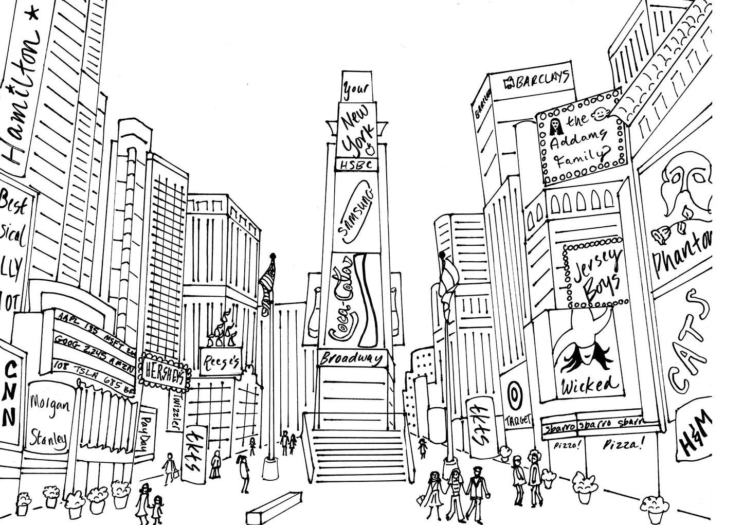 Color New York City coloring book
