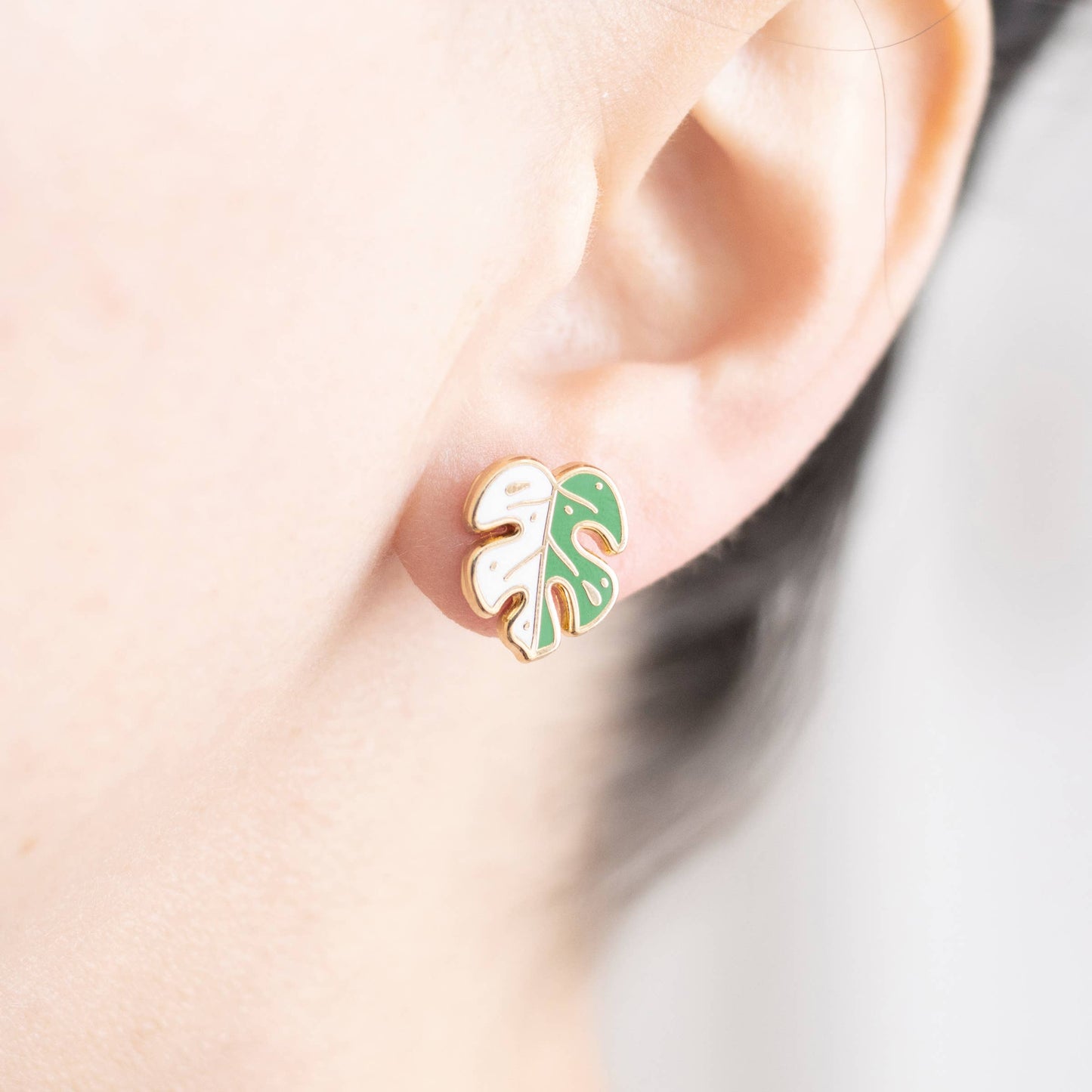 Monstera Albo Earrings