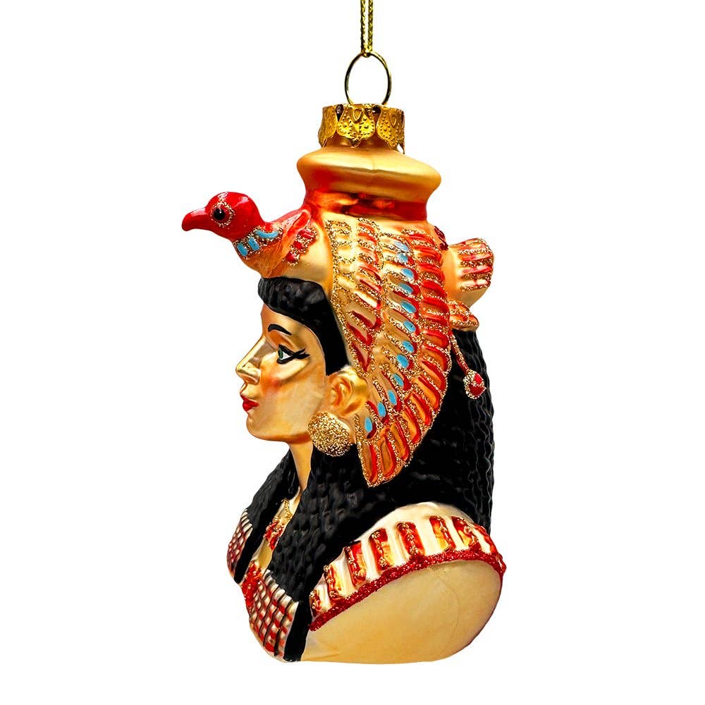 Majestic Cleopatra Glass Ornament, Egyptian Holiday Unique
