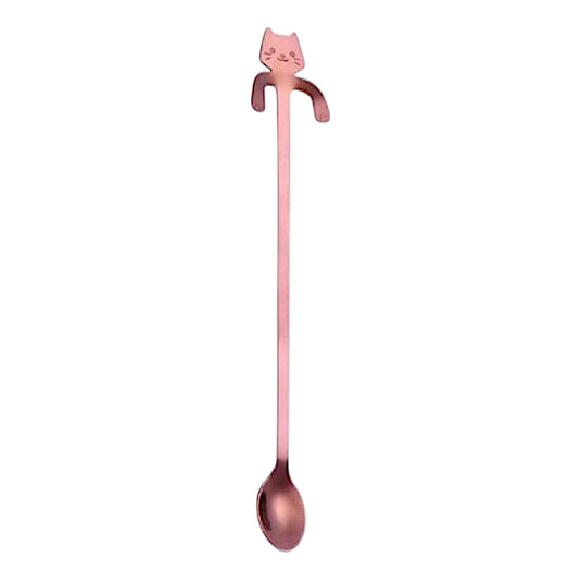 Urban Tokyo - Cat Hanging 7.8"L Tea Spoon Rose Gold (20/500)