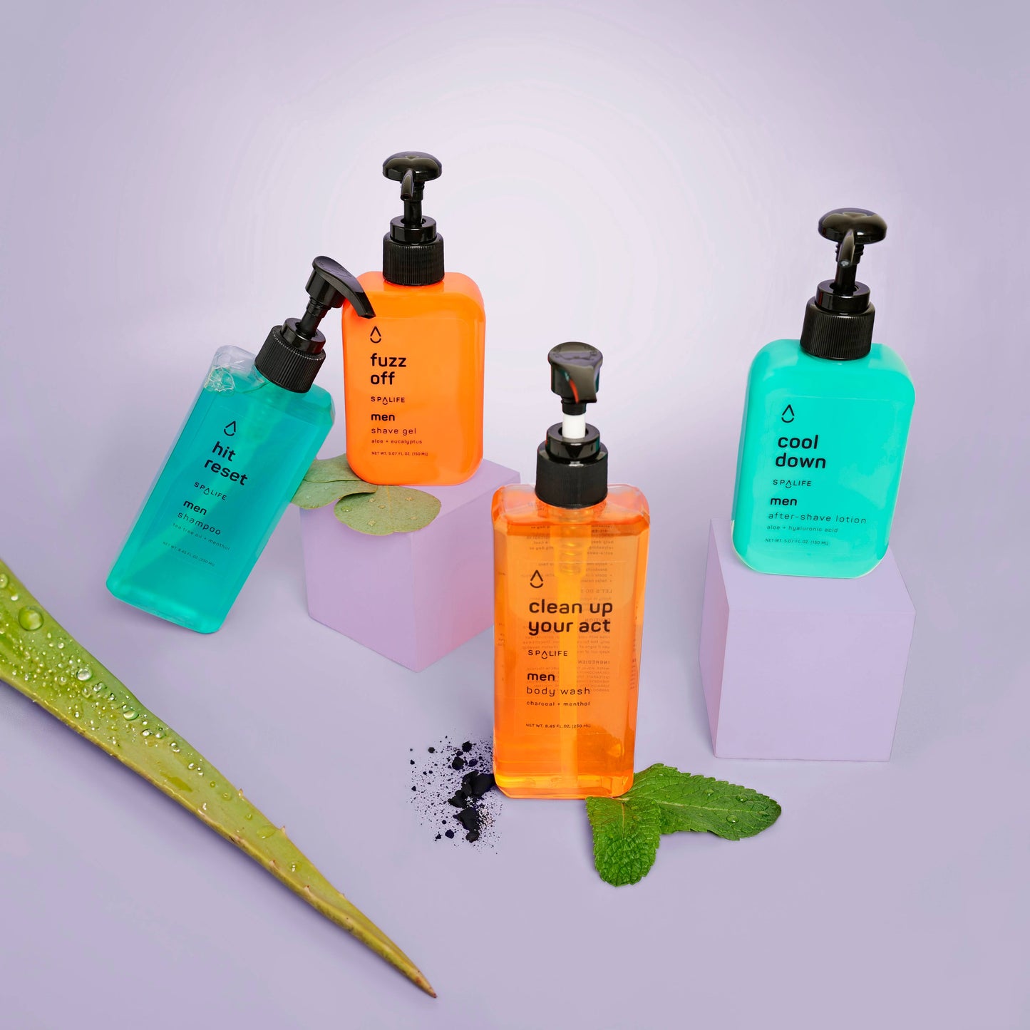 My Spa Life - Men's Hair & Body Care Grooming Kit,  Men's Skincare - 4 Pc