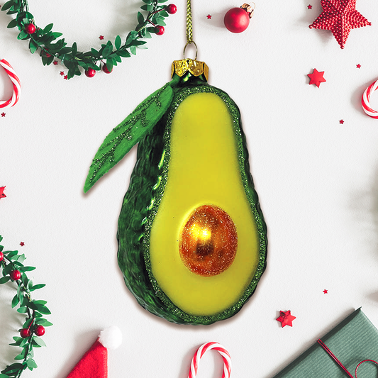 Avocado Glass Christmas Ornament