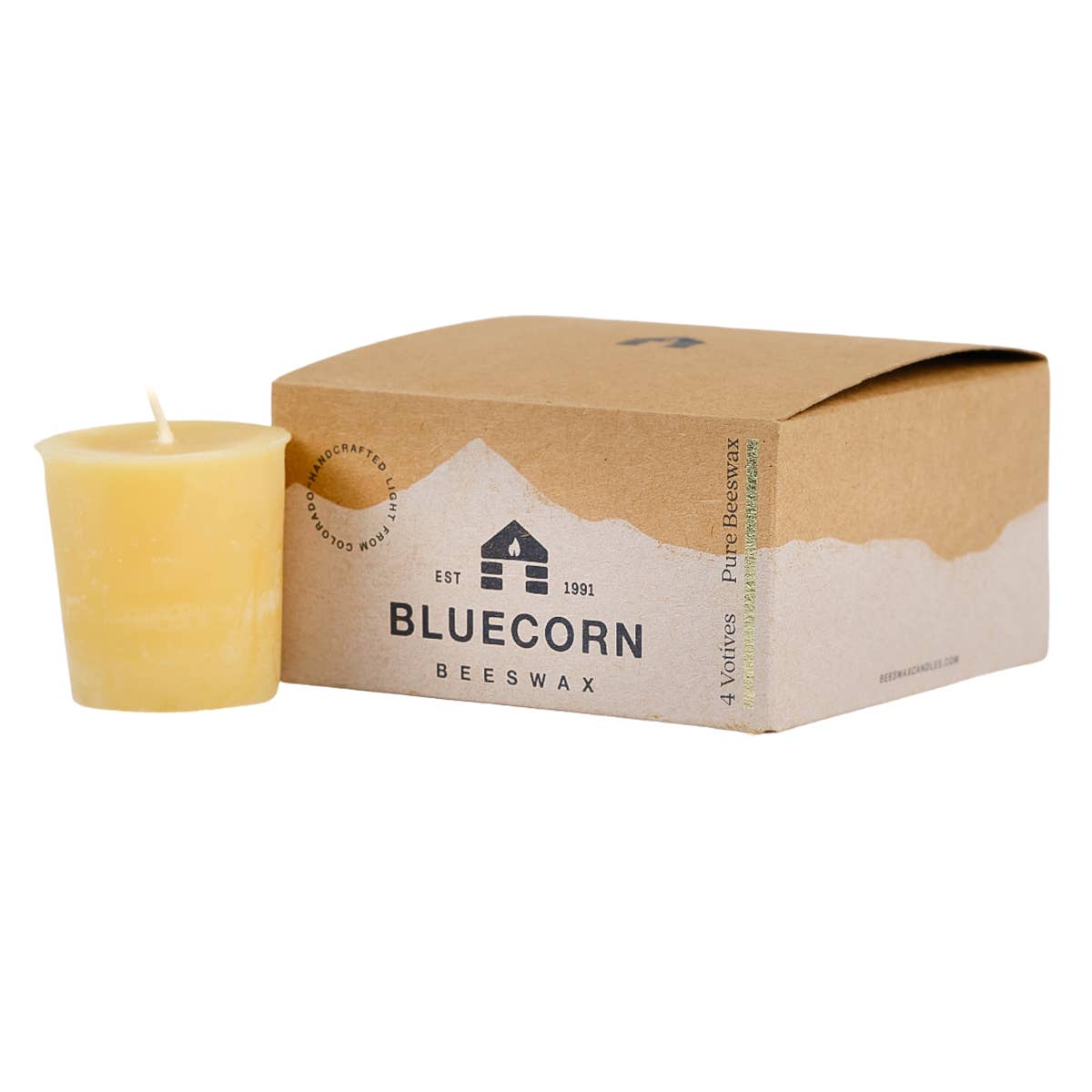 Bluecorn Candles - Pure Beeswax Votive Candles - Sustainable & Handcrafted