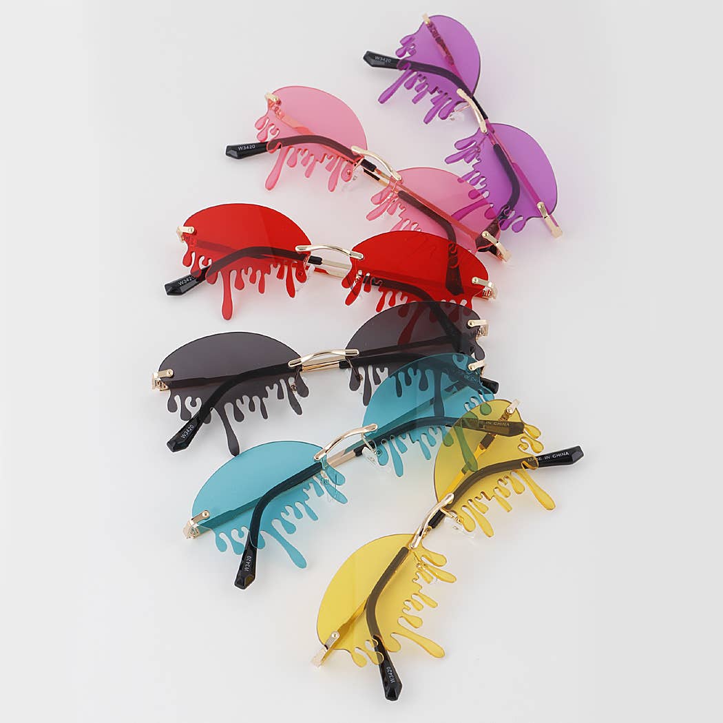 3AM BY H&D ACCESSORIES - Retro Dripping Paint Oval Sunglasses