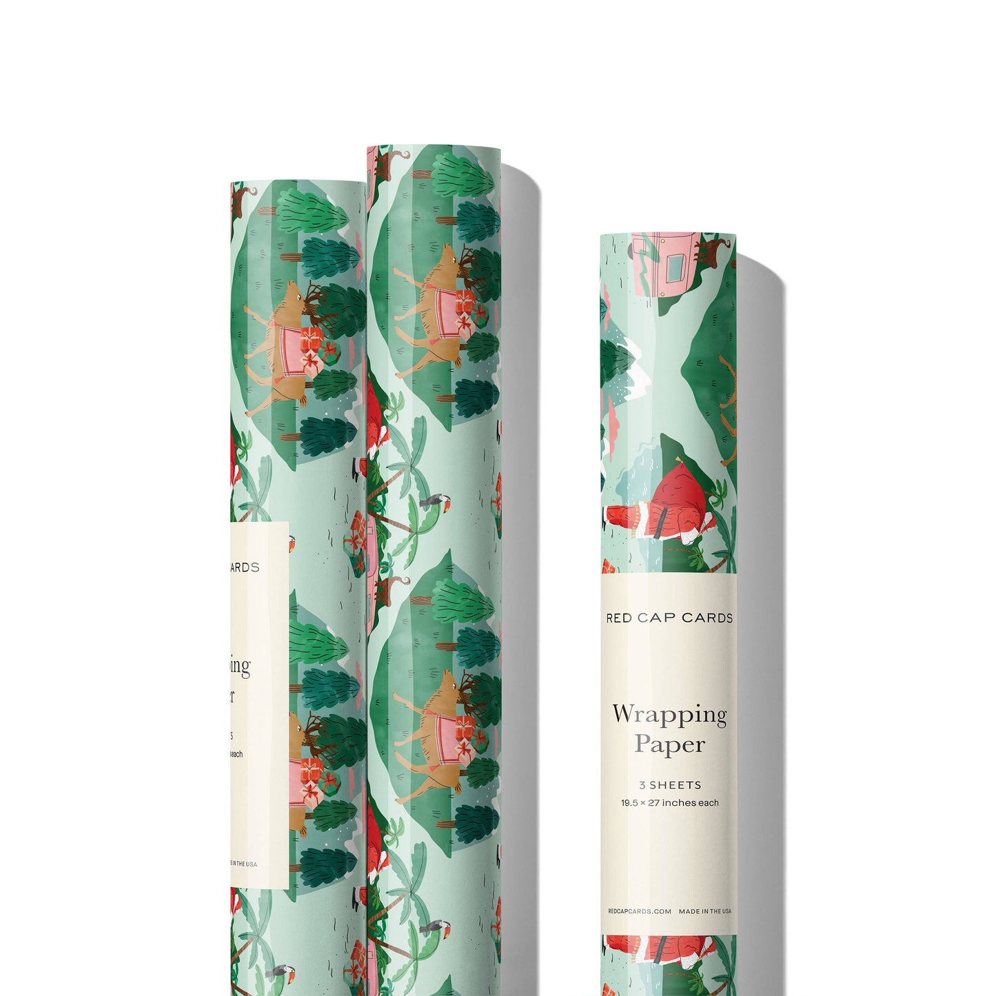 Santa Camper holiday wrapping paper